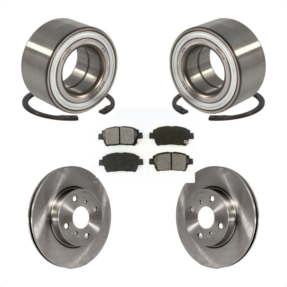 Kit de rotors de frein à disque et de plaquettes semi-métalliques pour roulement de roue avant pour Scion iQ