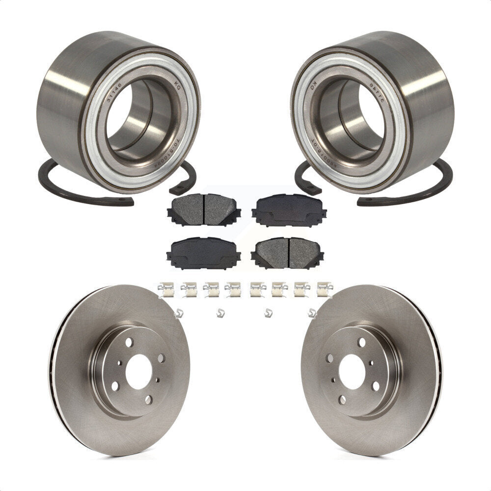 Kit de Rotor de frein à disque et de plaquettes semi-métalliques, roulement de roue avant, pour Toyota Yari