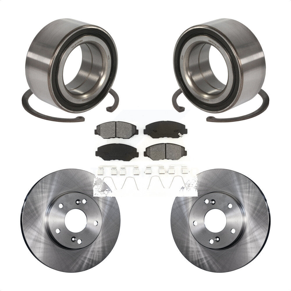 Kit de Rotor de frein à disque et de plaquettes semi-métalliques, roulement de roue avant, pour Honda Accor