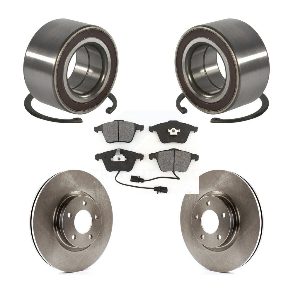 Kit de rotors de frein à disque et de plaquettes semi-métalliques, roulement de roue avant, pour Mazda 3