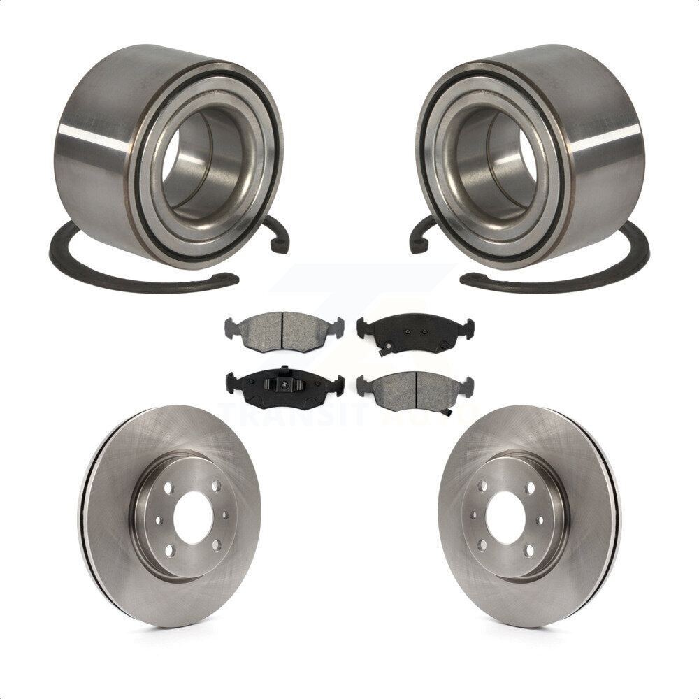 Kit de rotors de frein à disque et de plaquettes semi-métalliques, roulement de roue avant, pour Fiat 500