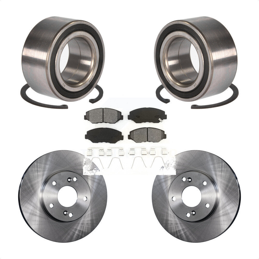 Kit de Rotor de frein à disque et de plaquettes semi-métalliques, roulement de roue avant, pour Honda Accor