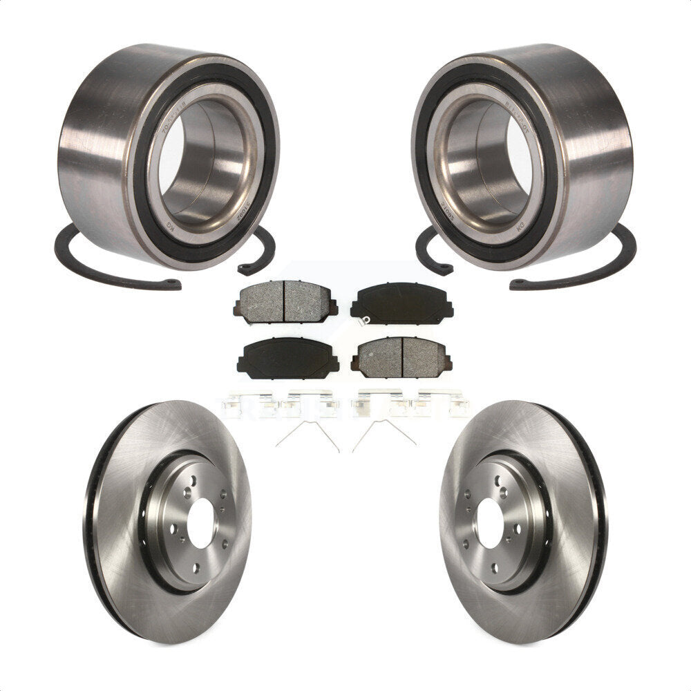 Kit de Rotor de frein à disque et de plaquettes semi-métalliques, roulement de roue avant, pour Honda Accor