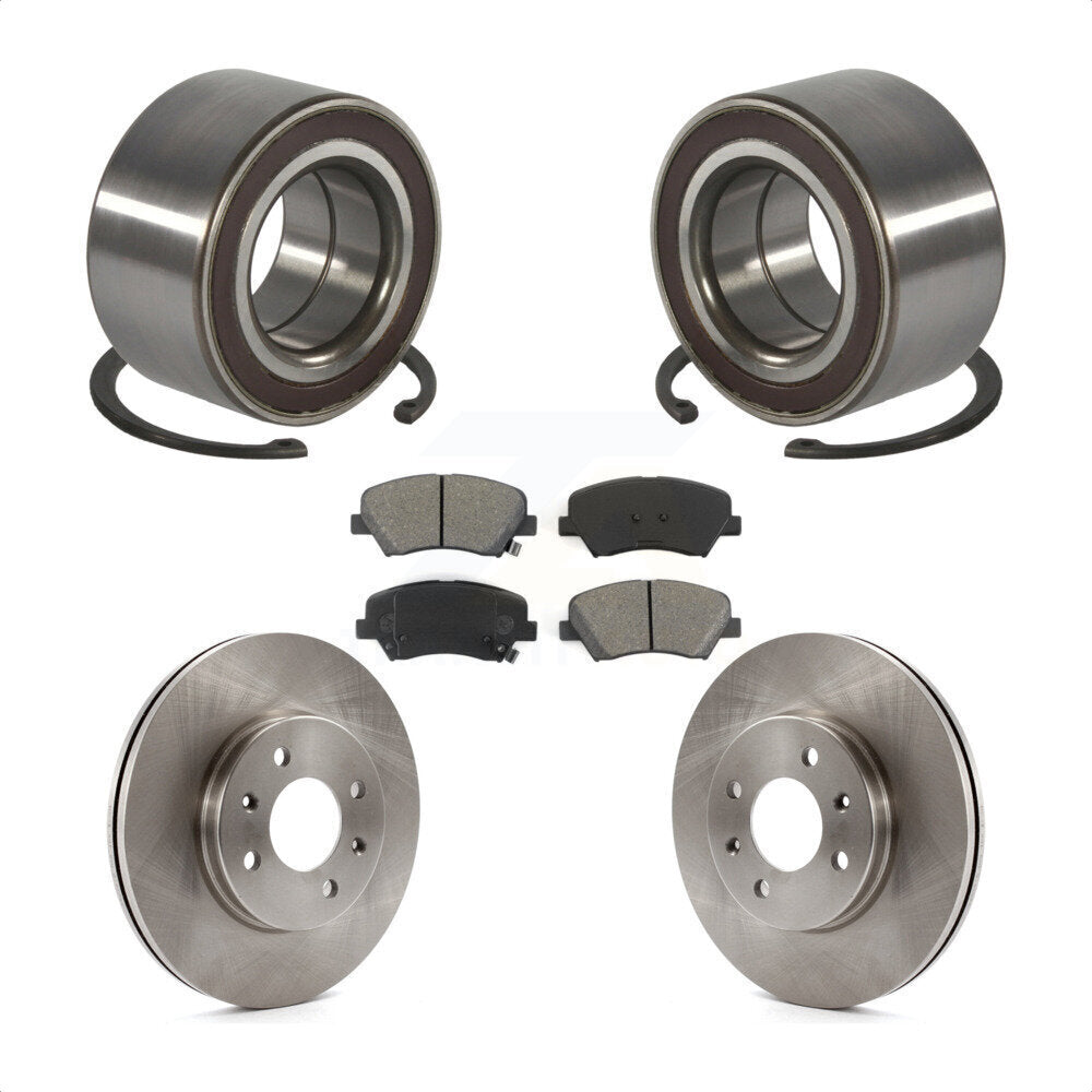 Kit de rotors de frein à disque et de plaquettes semi-métalliques, roulement de roue avant, pour Kia Rio