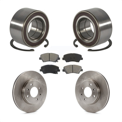 Kit de rotors de frein à disque et de plaquettes semi-métalliques, roulement de roue avant, pour Kia Rio