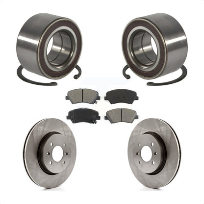 Kit de rotors de frein à disque et de plaquettes semi-métalliques, roulement de roue avant, pour Kia Rio