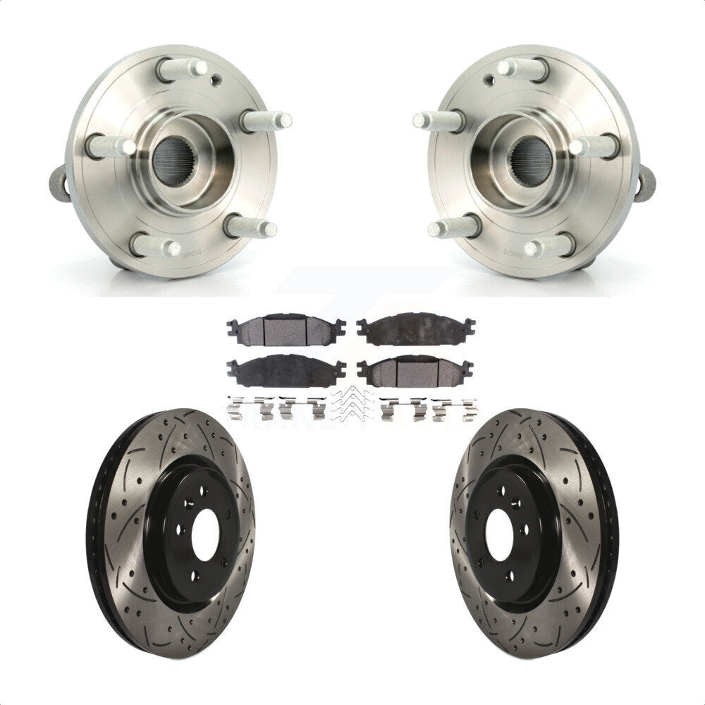 Ensemble de roulements de moyeu avant, fente de perçage, Kit de plaquettes de Rotor de frein pour Ford Explore