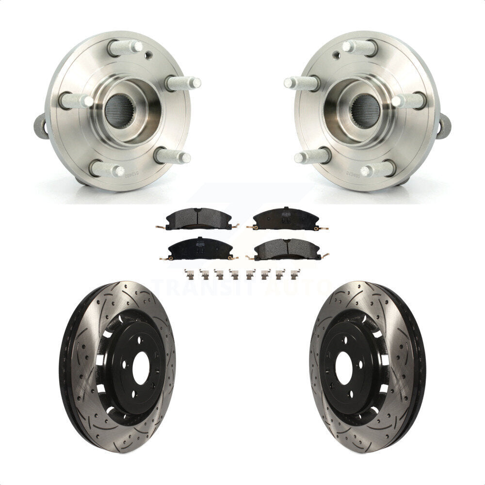 Kit de plaquettes de Rotor de frein, roulement de moyeu avant, fente de perçage revêtue, pour Ford Explorer Polic