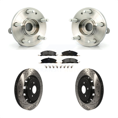 Kit de plaquettes de Rotor de frein, roulement de moyeu avant, fente de perçage revêtue, pour Ford Explorer Polic