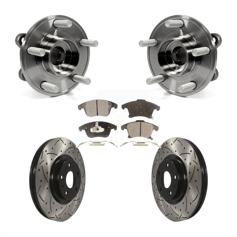Kit de Rotor et de plaquettes de frein à fente percée, roulement de moyeu avant, pour Ford Fusion Lincoln MK