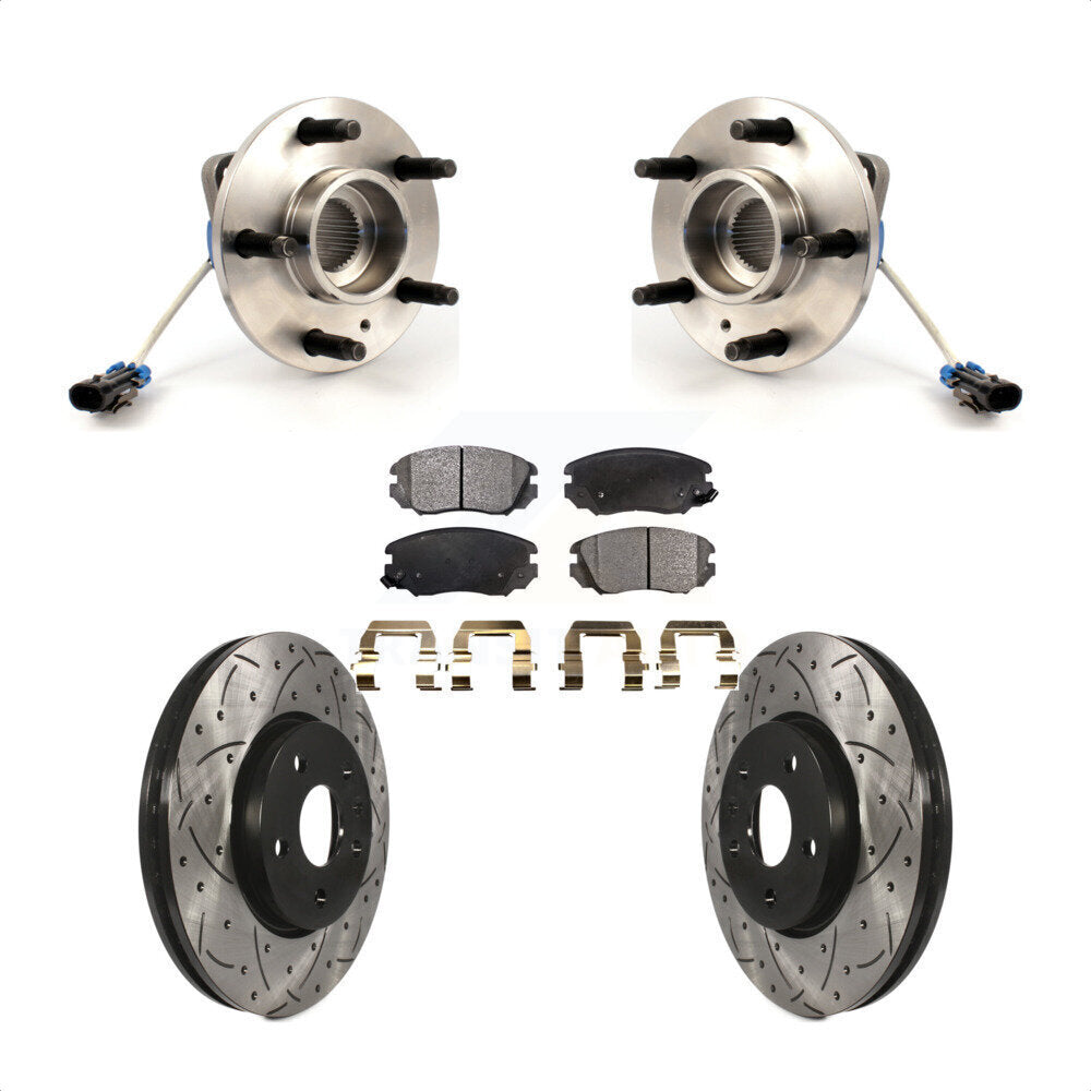 Ensemble de roulements de moyeu avant, fente de perçage, Kit de plaquettes de Rotor de frein pour Buick Allur 2010