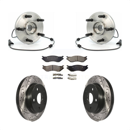 Kit de rotor et de plaquettes de frein à fente percée, roulement de moyeu avant pour Dodge Durang 2004 – 2005