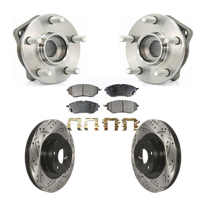 Ensemble de roulements de moyeu avant, fente de perçage, Kit de plaquettes de Rotor de frein pour Subaru Legac