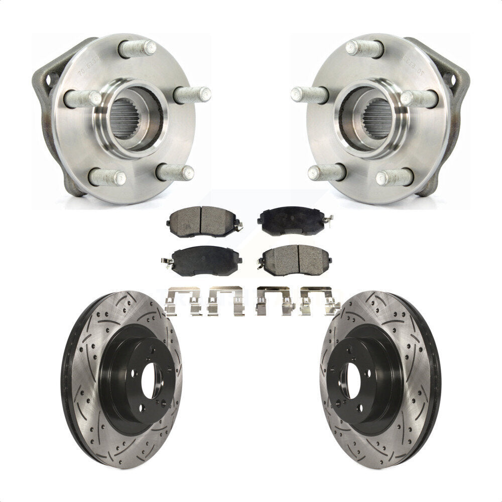 Kit de plaquettes de Rotor de frein, roulement de moyeu avant, fente de perçage, pour Subaru Impreza Forester X