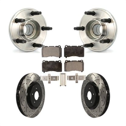 Kit de plaquettes de Rotor de frein, ensemble de roulements de moyeu avant, fente de perçage, pour Ford Mustang