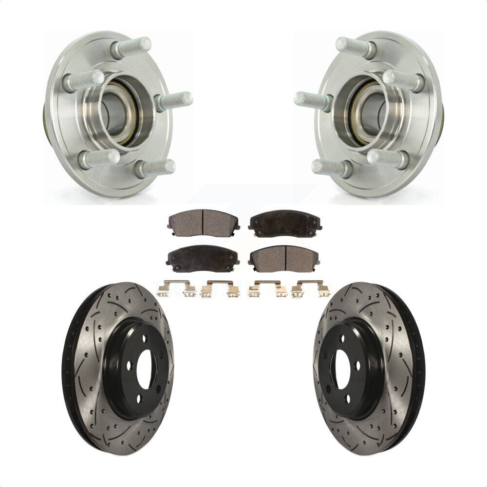 Kit de plaquettes de Rotor de frein, roulement de moyeu avant, fente de perçage, pour Dodge Chrysler 300 Charge