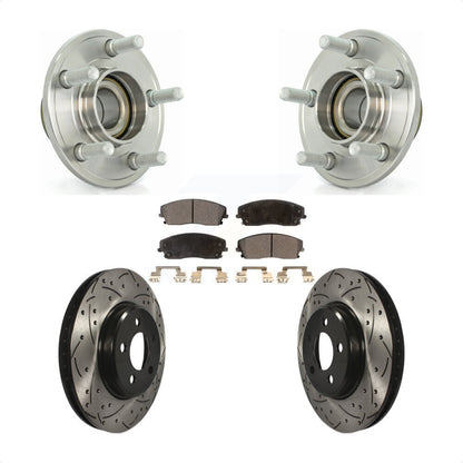 Kit de plaquettes de Rotor de frein, roulement de moyeu avant, fente de perçage, pour Dodge Chrysler 300 Charge
