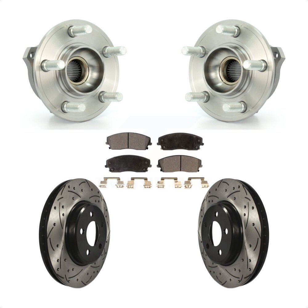 Kit de plaquettes de Rotor de frein, roulement de moyeu avant, fente de perçage, pour Dodge Charger Chrysler 30