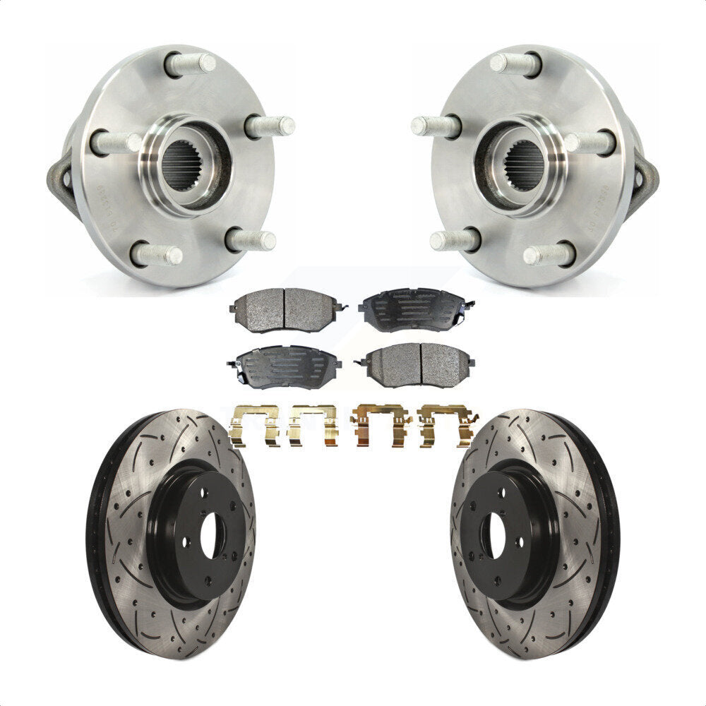 Kit de plaquettes de Rotor de frein à fente percée, roulement de moyeu avant pour Subaru Tribec 2008 – 2014
