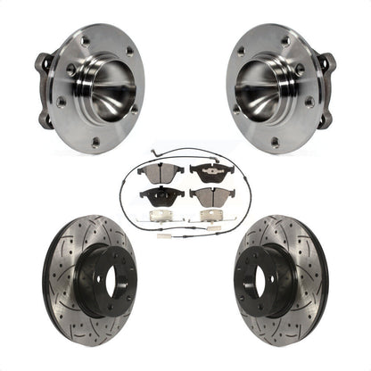 Ensemble de roulement de moyeu avant, fente de perçage revêtue, Kit de plaquettes de Rotor de frein pour BMW 328i X