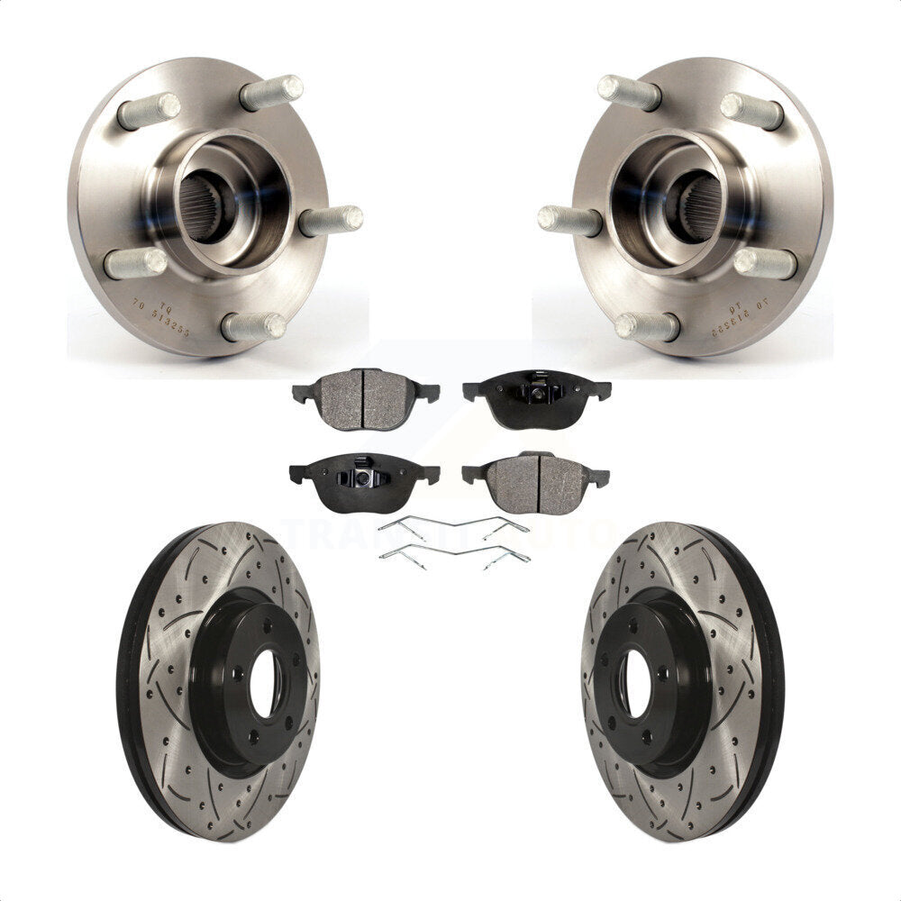 Kit de plaquettes de Rotor de frein, roulement de moyeu avant, fente de perçage, pour Volvo S40 C30 V50 C7