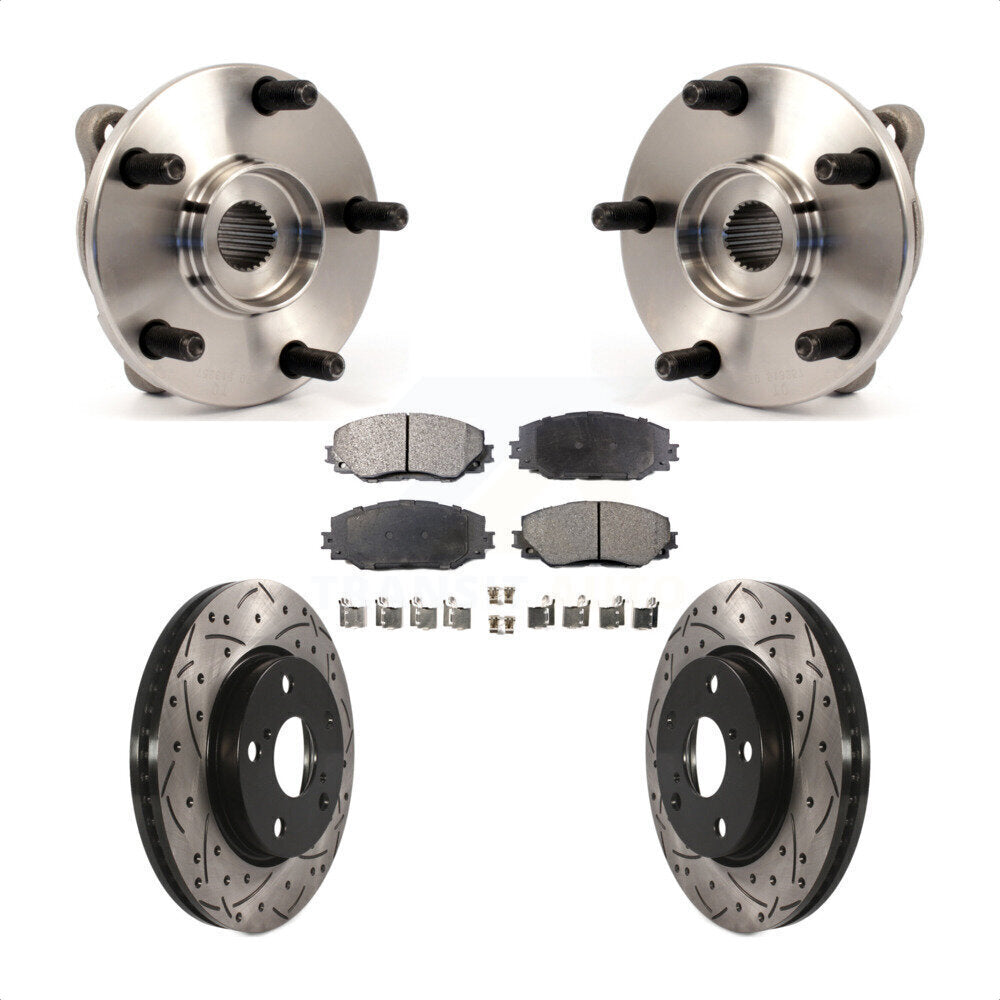 Kit de plaquettes de Rotor de frein, roulement de moyeu avant, fente percée, pour Toyota RAV4 Prius V Scio