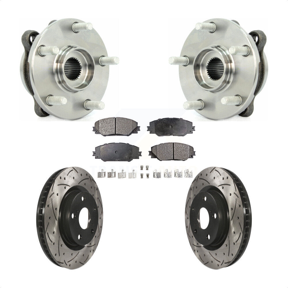 Kit de plaquettes de Rotor de frein, roulement de moyeu avant, fente de perçage, pour Toyota RAV4 Scion tC Mira