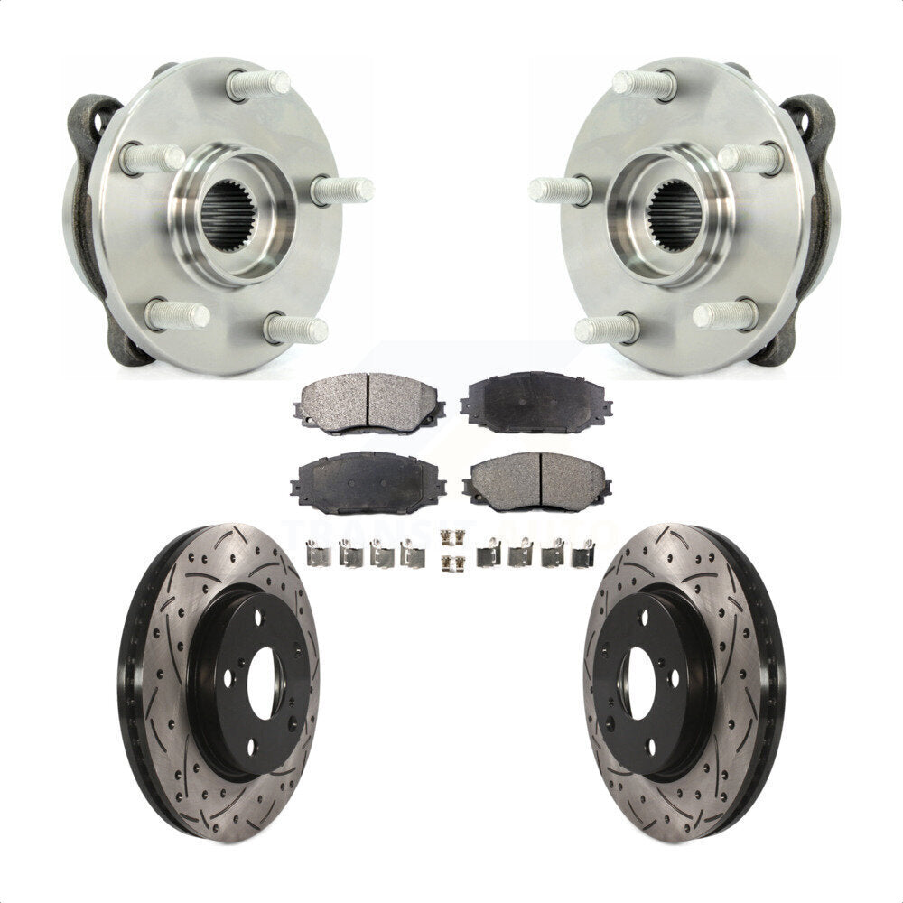 Kit de plaquettes de Rotor de frein à fente percée, roulement de moyeu avant pour Toyota RAV4 L 2013 – 2018