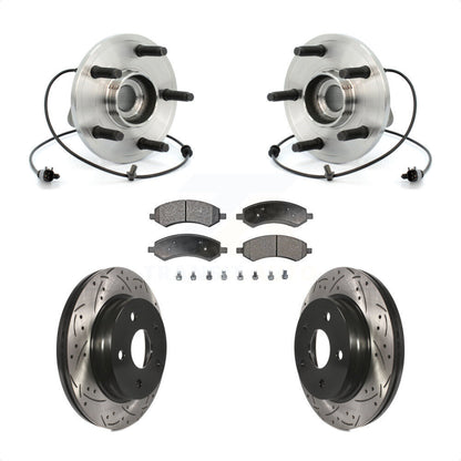 Kit de plaquettes de Rotor de frein, roulement de moyeu avant, fente de perçage revêtue, pour Chrysler Aspen Dodg