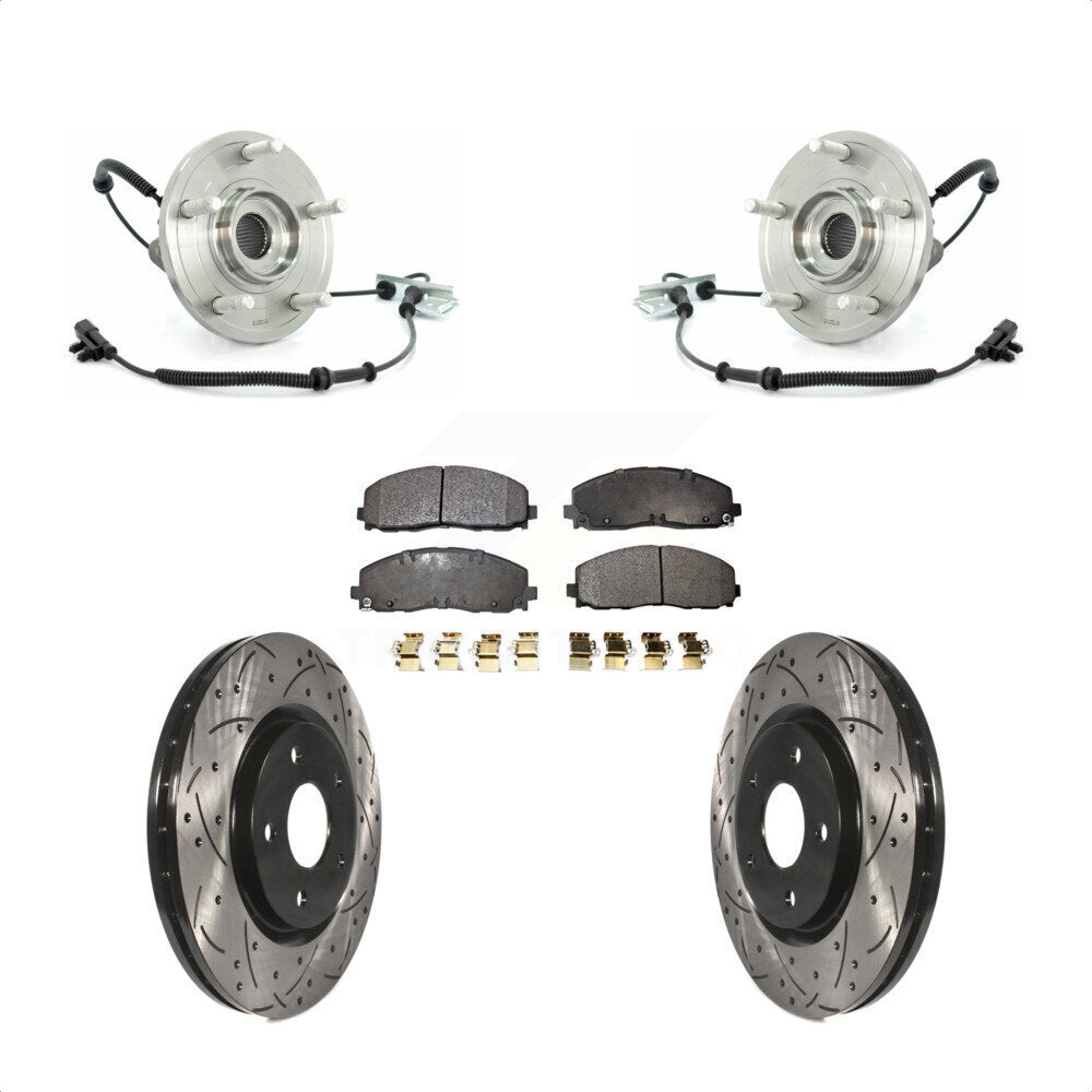 Kit de plaquettes de Rotor de frein, ensemble de roulements de moyeu avant, fente de perçage, pour Volkswagen Routa