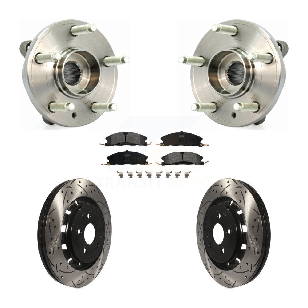 Kit de plaquettes de Rotor de frein, roulement de moyeu avant, fente percée, pour Ford Flex Taurus Lincol