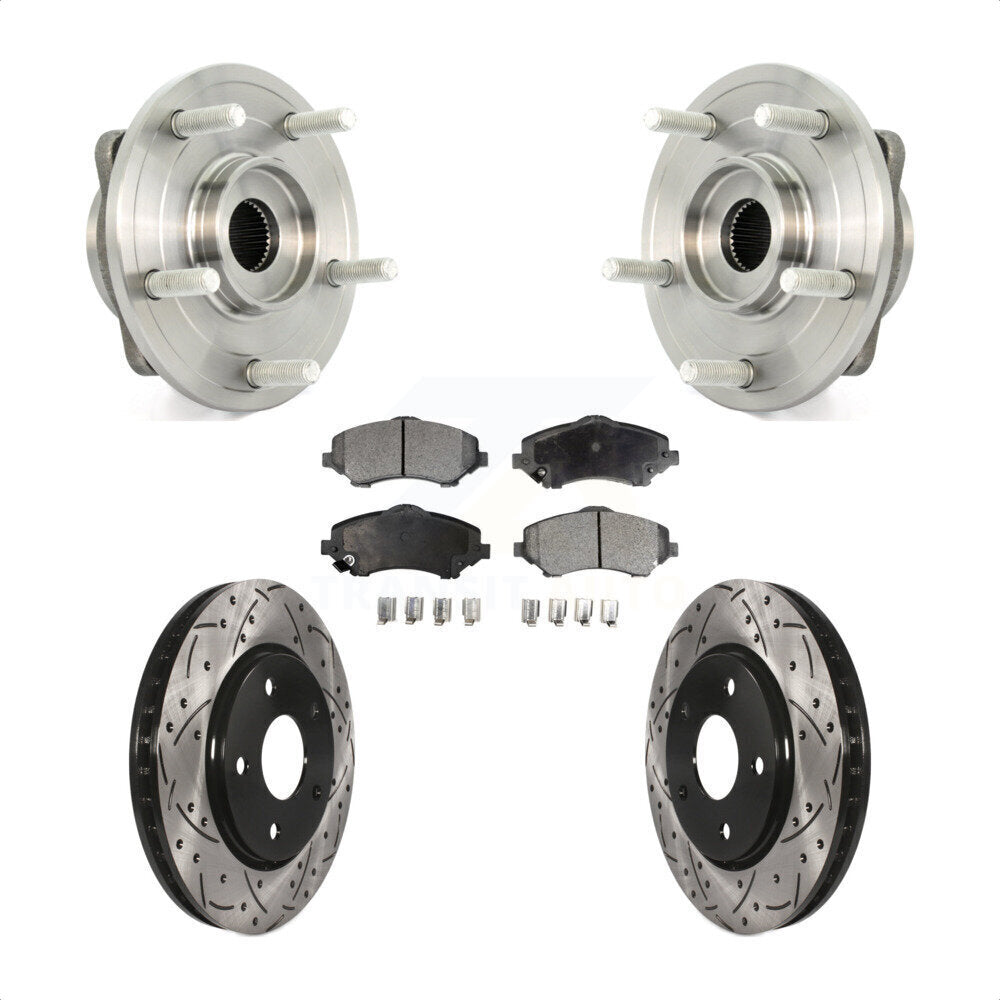 Kit de plaquettes de Rotor de frein, ensemble de roulements de moyeu avant, fente de perçage, pour Dodge Journe