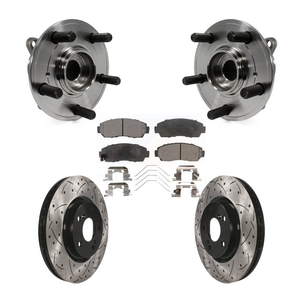 Kit de rotor et de plaquettes de frein à fente percée, roulement de moyeu avant, pour Honda Odysse 2011 – 2014