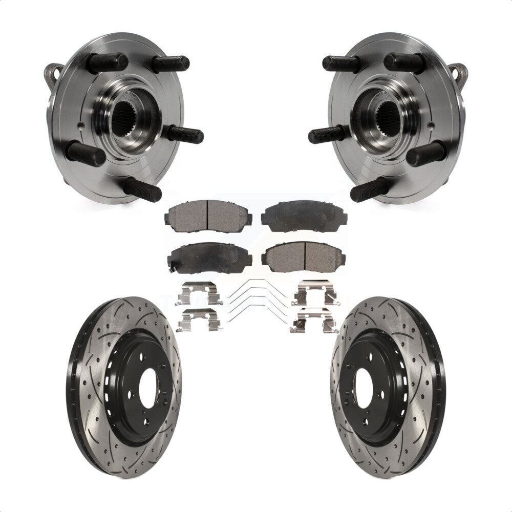 Kit de rotor et de plaquettes de frein à fente percée, roulement de moyeu avant pour Honda Odysse 2015 – 2017