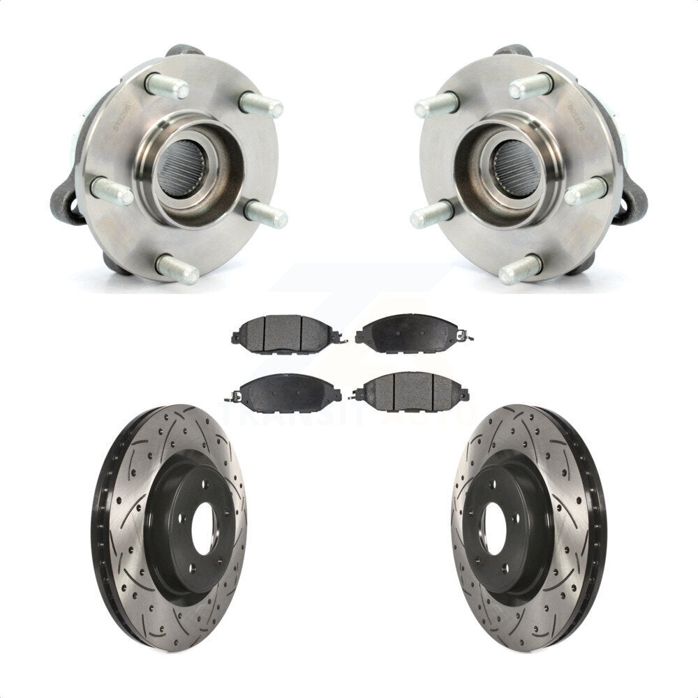 Kit de plaquettes de Rotor de frein, roulement de moyeu avant, fente percée, pour Nissan Pathfinder Muran