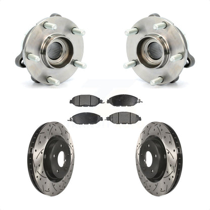 Kit de plaquettes de Rotor de frein, roulement de moyeu avant, fente percée, pour Nissan Pathfinder Muran