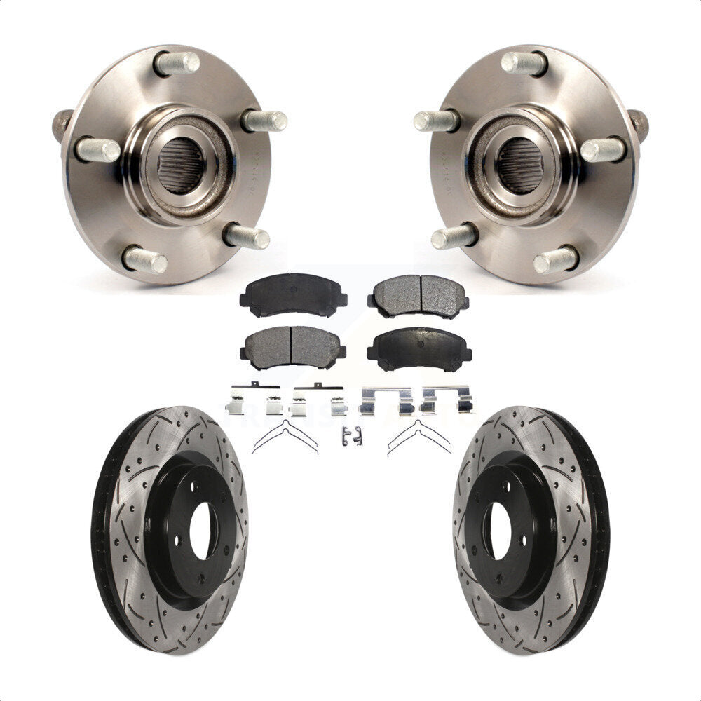 Kit de plaquettes de Rotor de frein, roulement de moyeu avant, fente de perçage revêtue, pour Nissan Rogue Selec