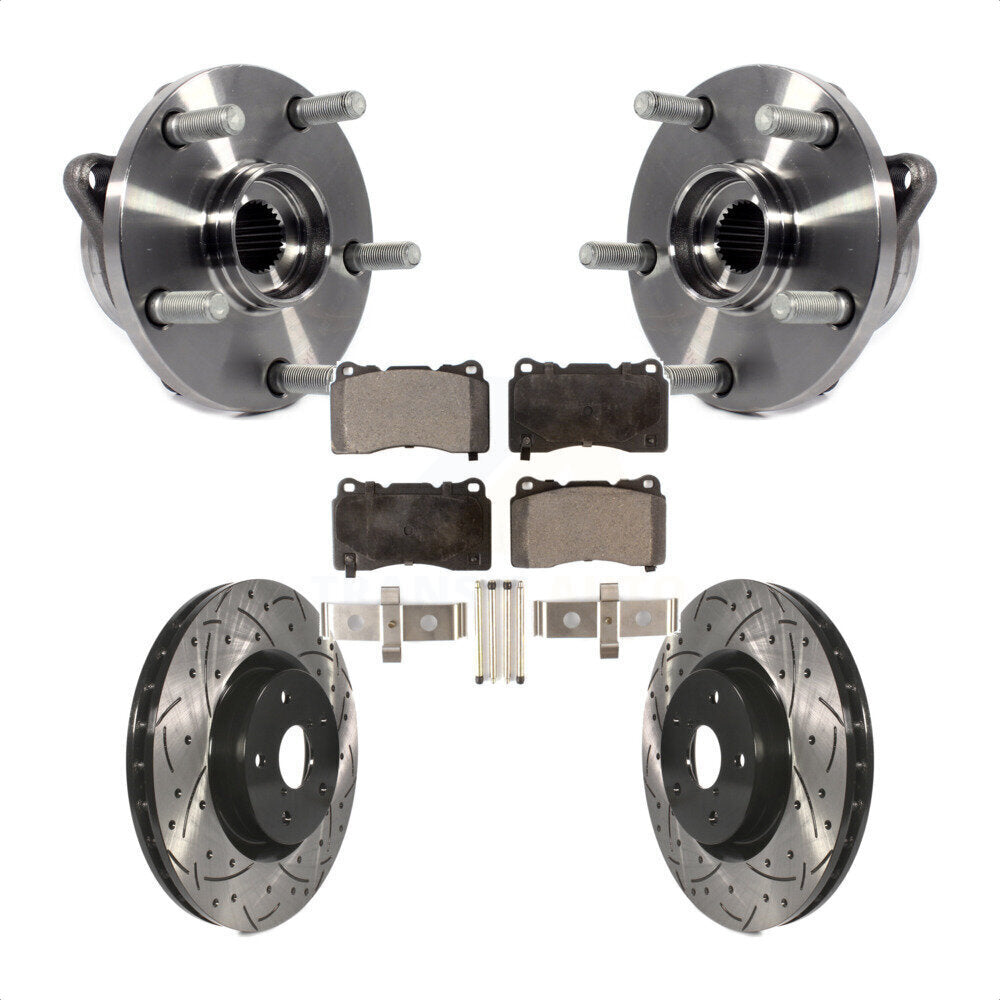 Kit de plaquettes de Rotor de frein, roulement de moyeu avant, fente de perçage, pour Subaru Impreza WRX ST