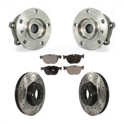 Ensemble de roulement de moyeu avant, Kit de plaquettes de Rotor de frein à fente percée pour BMW X5 X