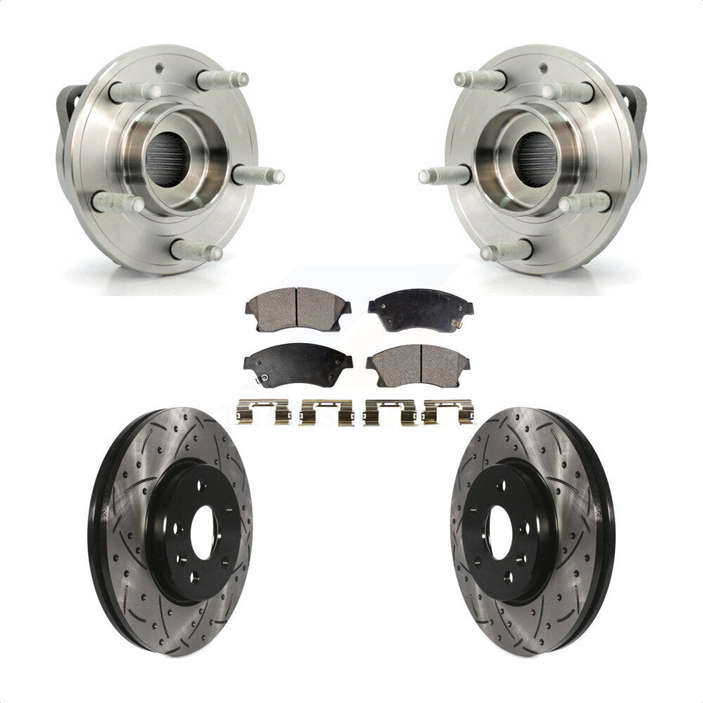 Kit de plaquettes de Rotor de frein, roulement de moyeu avant, fente de perçage, pour moteur à gaz Chevrolet Cruze