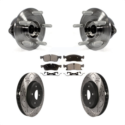 Kit de plaquettes de Rotor de frein, roulement de moyeu avant, fente percée, pour Jeep Grand Cherokee Dodg