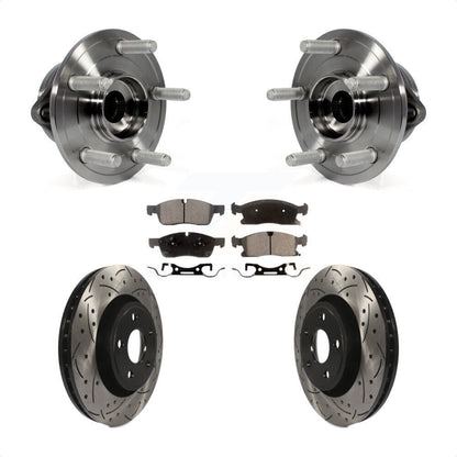 Kit de plaquettes de Rotor de frein, roulement de moyeu avant, fente percée, pour Jeep Grand Cherokee Dodg