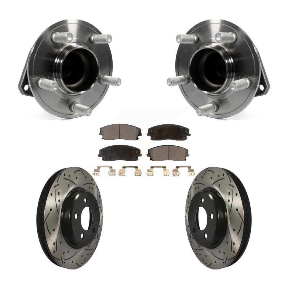 Kit de plaquettes de Rotor de frein, roulement de moyeu avant, fente de perçage, pour Dodge Charger Chrysler 30