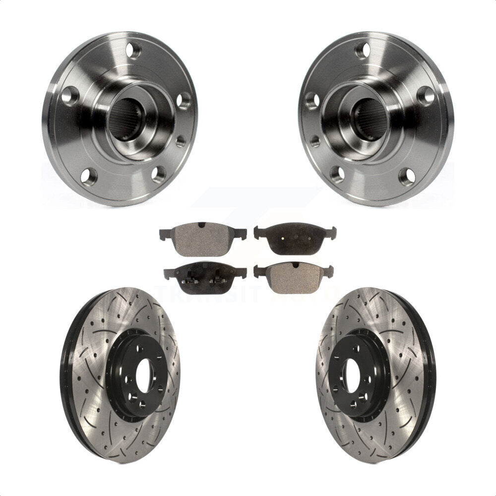 Kit de plaquettes de Rotor de frein, roulement de moyeu avant, fente de perçage revêtue, pour Volvo XC6 2010 – 2015