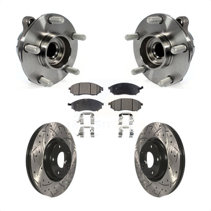 Kit de plaquettes de Rotor de frein, roulement de moyeu avant, fente percée, pour INFINITI EX35 Nissan 370
