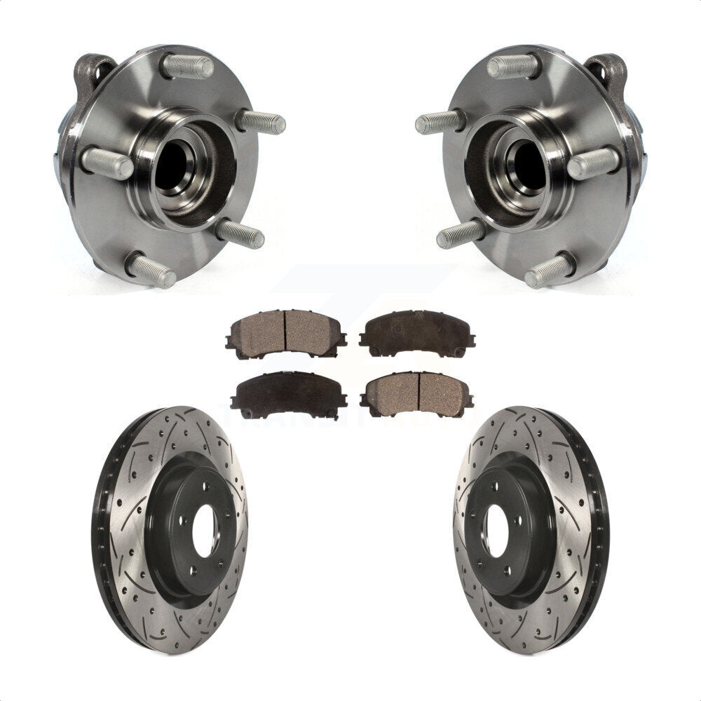 Kit de plaquettes de Rotor de frein, roulement de moyeu avant, fente percée, pour INFINITI Q50 QX50 Q60 RW