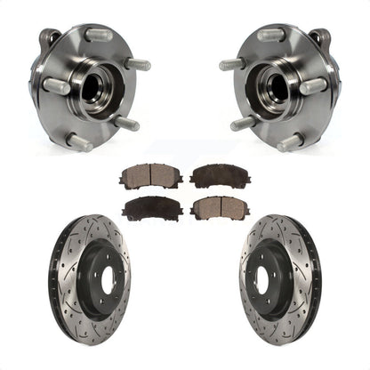 Kit de plaquettes de Rotor de frein, roulement de moyeu avant, fente percée, pour INFINITI Q50 QX50 Q60 RW