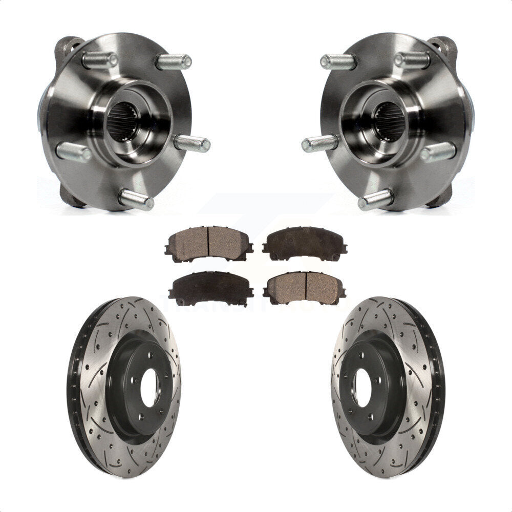 Kit de plaquettes de Rotor de frein, roulement de moyeu avant, fente percée, pour INFINITI Q50 QX50 Q60 AW