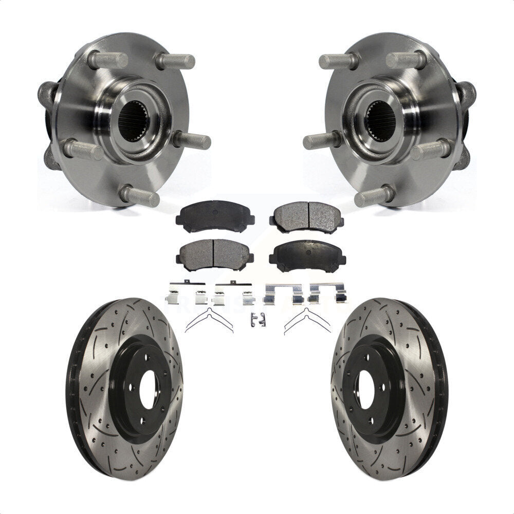 Kit de plaquettes de Rotor de frein, roulement de moyeu avant, fente de perçage, pour Nissan Juke Nismo R 14-17
