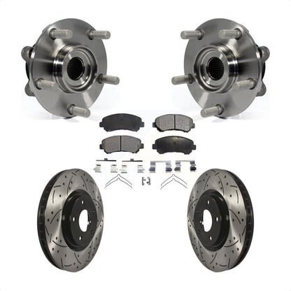 Kit de plaquettes de Rotor de frein, roulement de moyeu avant, fente de perçage, pour Nissan Juke Nismo R 14-17